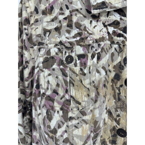 Chico's Trucker Style Animal Print Abstract Jacket Size 3 US XL - Picture 3 of 9